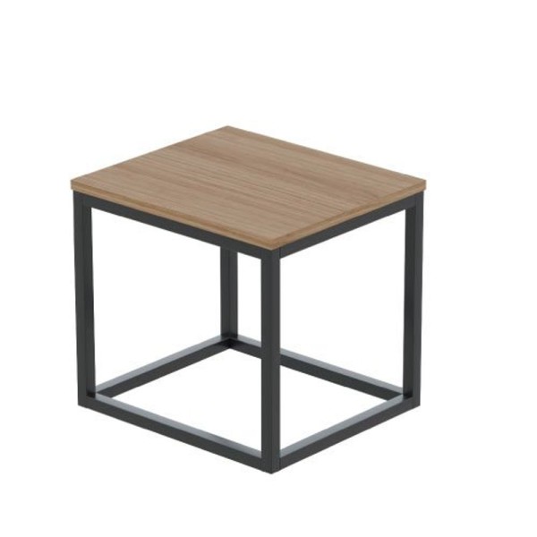 Encontraproduto.com.br - Mesa De Apoio Pequena Madeira E Metal - Carvalho Treviso - Mesa Para Laptop Notebook, Mesa De Apoio