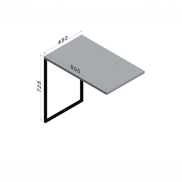 Encontraproduto.com.br - Mesa Auxiliar Para Mesa Retangular Indus Econômica Cinza Cristal - Mesa Extensão, Mesa De Apoio