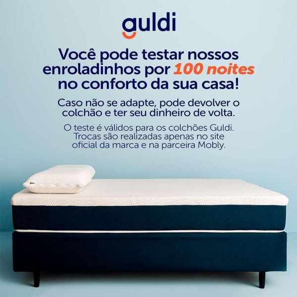 Encontraproduto.com.br - Colchão Viúva Guldi Firme Mola Ensacada (25x128x188) Branco e Azul