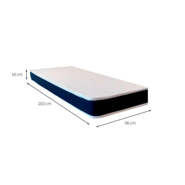 Encontraproduto.com.br - Colchão Solteiro King Guldi Duplo Plus D28 (16x96x203) Branco e Azul