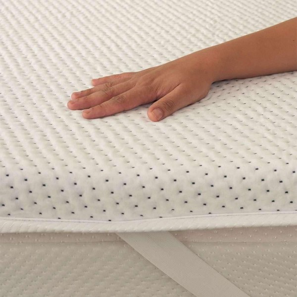 Encontraproduto.com.br - Pillow Top Viúva Guldi Dream com Espuma D50 Viscoelástica com Alça (5x128x188) Branco e Cinza