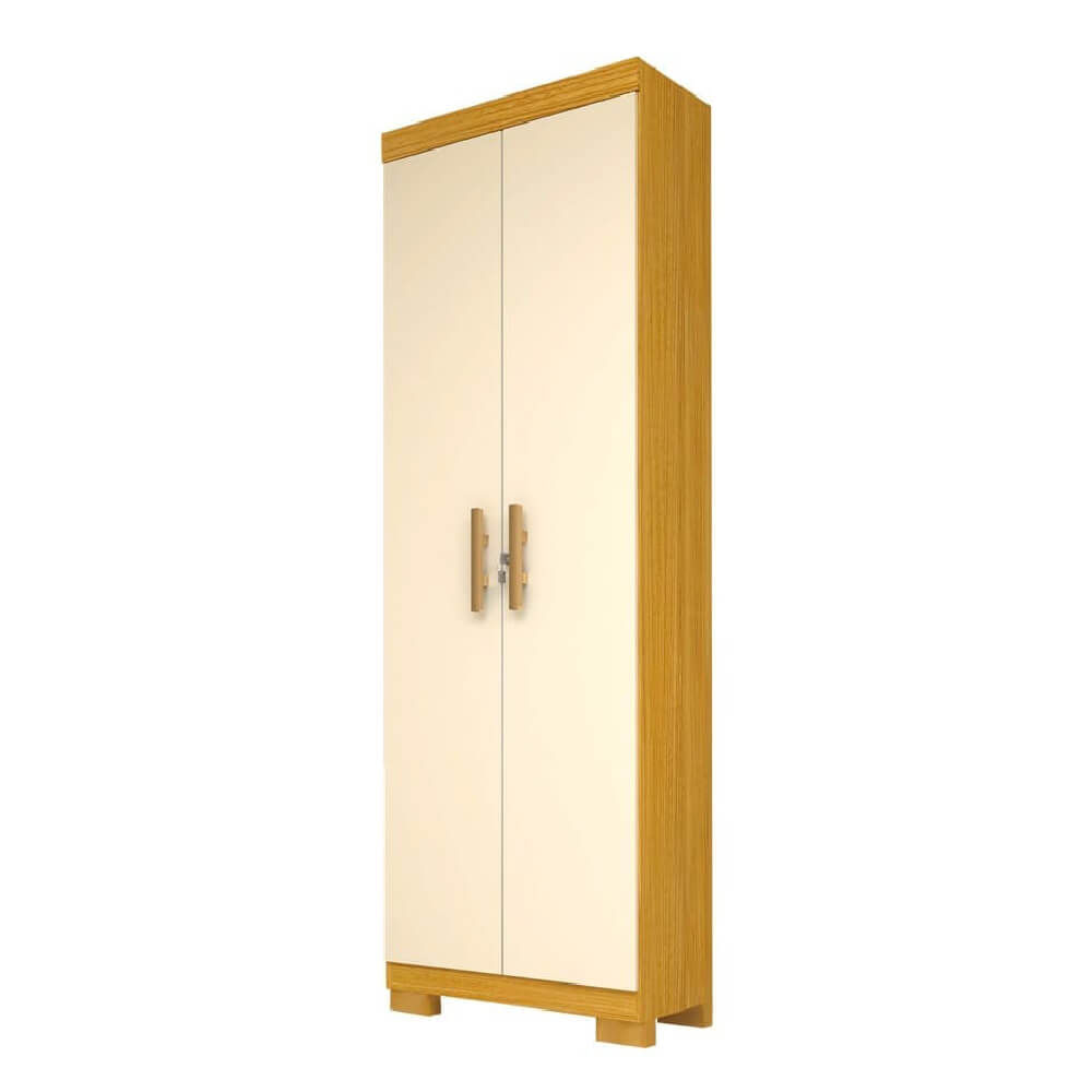 Armário Multiuso ACP Íris 2 Portas com Chave - Nature/Off White