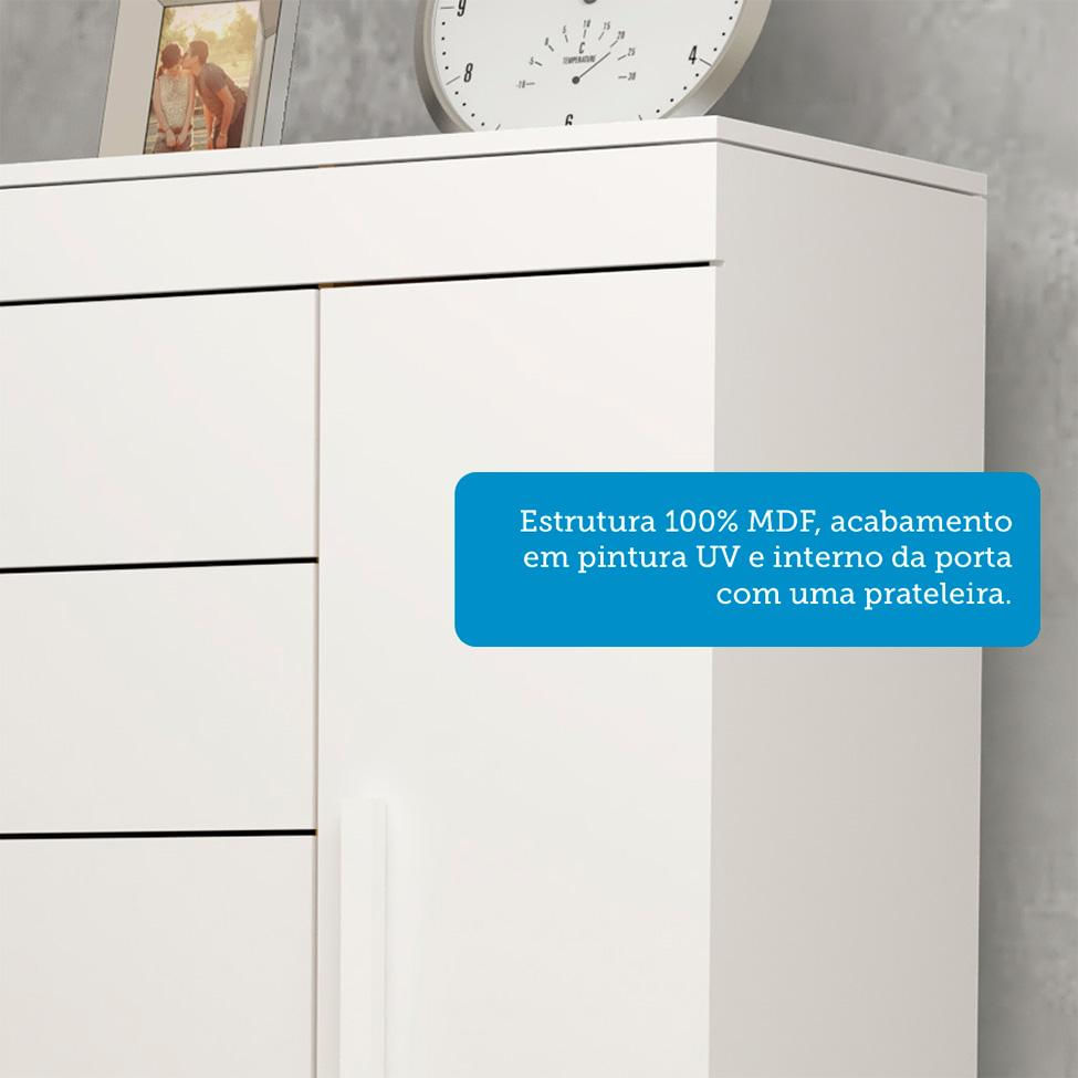 Encontraproduto.com.br - Cômoda 5 Gavetas 1 Porta Com Sapateira Rayane ACP
