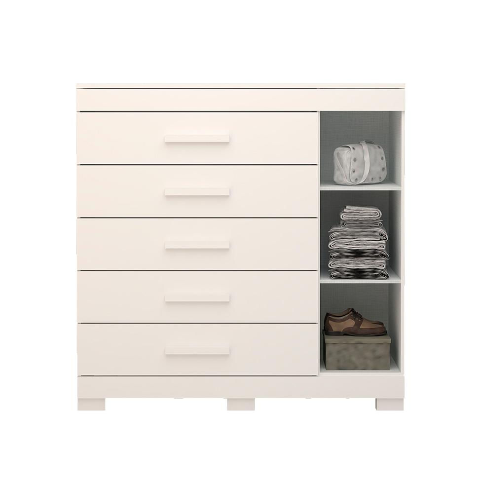 Encontraproduto.com.br - Cômoda 5 Gavetas 1 Porta Com Sapateira Rayane ACP
