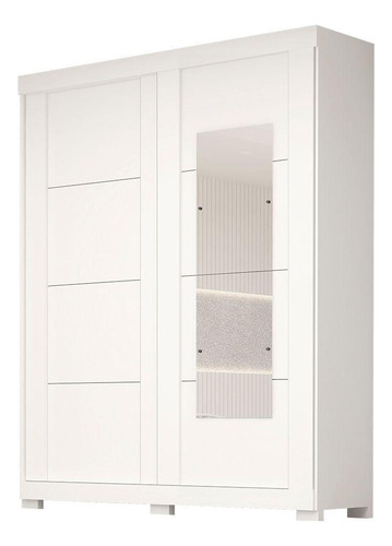 Encontraproduto.com.br - Guarda Roupa Solteiro com Espelho e Pés 2 Portas de Correr 100% MDF Helena ACP Móveis