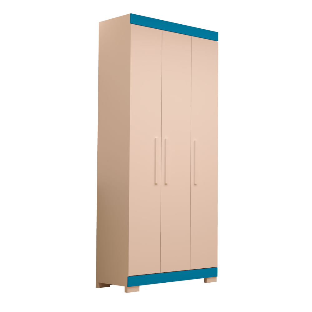 Encontraproduto.com.br - Guarda Roupa Solteiro Flex com Pés 3 Portas 100% MDF Lana ACP Móveis