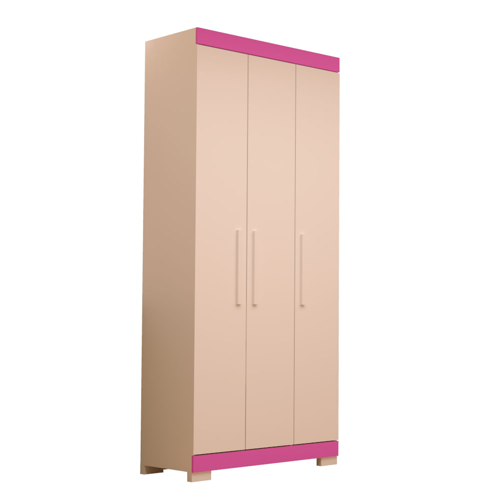 Encontraproduto.com.br - Guarda Roupa Solteiro Flex com Pés 3 Portas 100% MDF Lana ACP Móveis