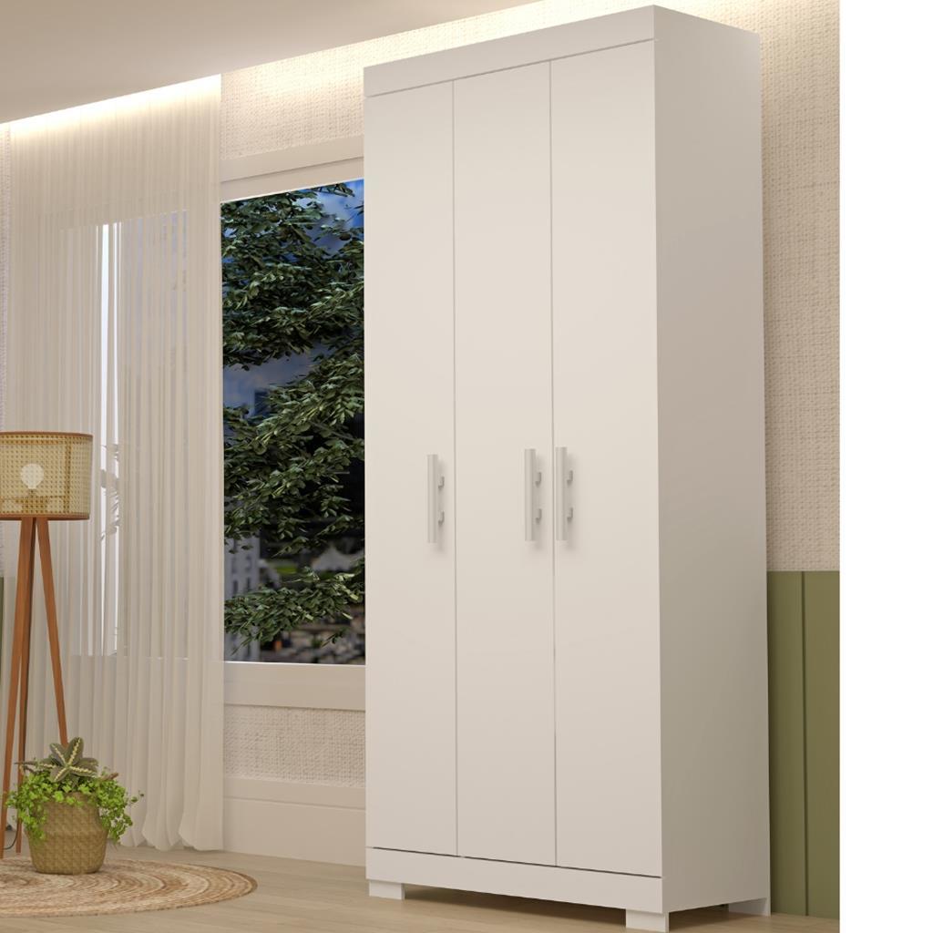 Encontraproduto.com.br - Guarda Roupa Solteiro Flex com Pés 3 Portas 100% MDF Lana ACP Móveis