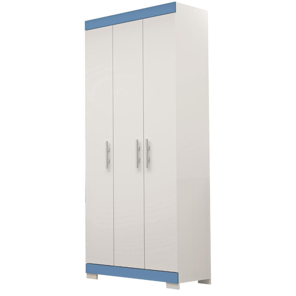 Encontraproduto.com.br - Guarda Roupa Solteiro Flex com Pés 3 Portas 100% MDF Lana ACP Móveis
