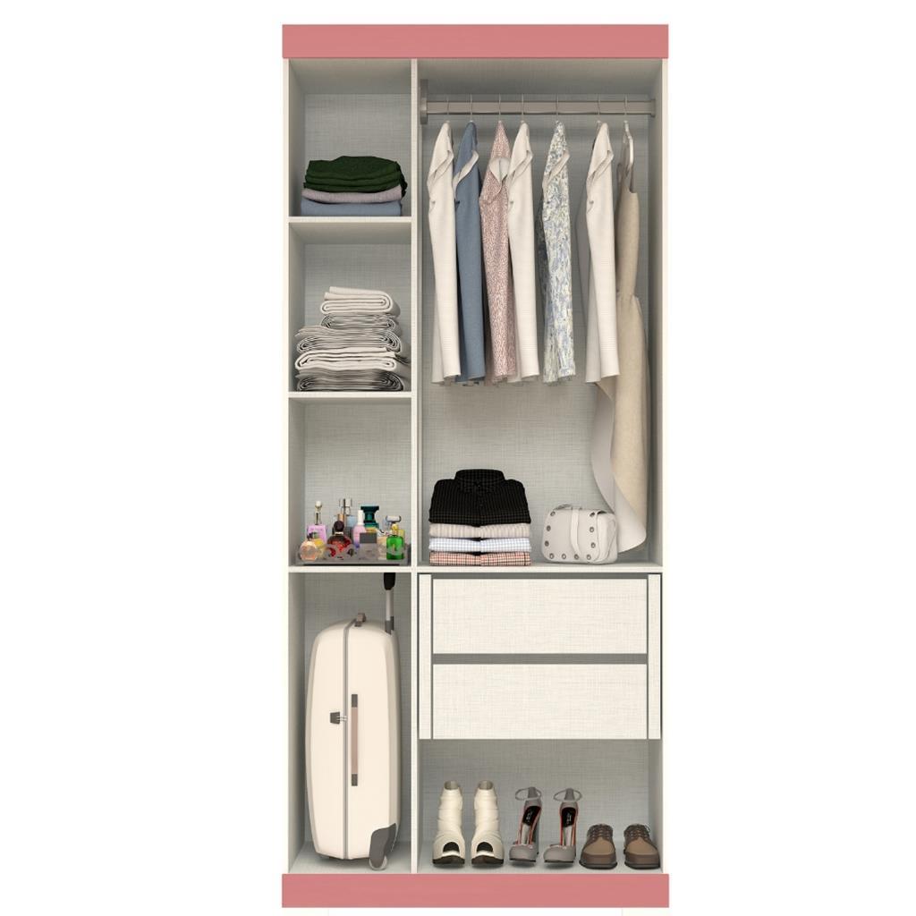 Encontraproduto.com.br - Guarda Roupa Solteiro Flex com Pés 3 Portas 100% MDF Lana ACP Móveis
