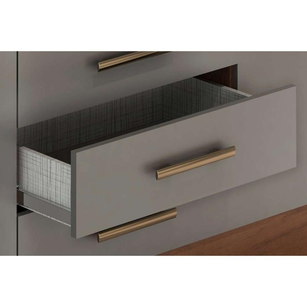 Encontraproduto.com.br - Guarda Roupa Casal com Espelho e Pés 6 Portas 3 Gavetas 100% MDF Debora ACP