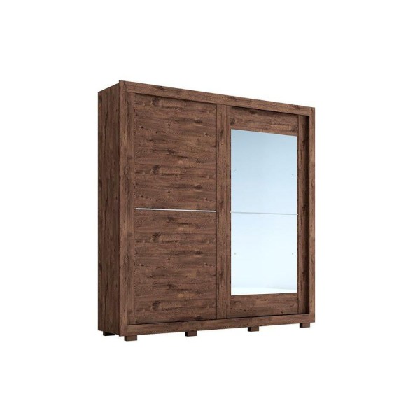 Encontraproduto.com.br - Guarda Roupa Casal com Espelho e Pés 2 Portas de Correr 100% MDF Nicole ACP Móveis