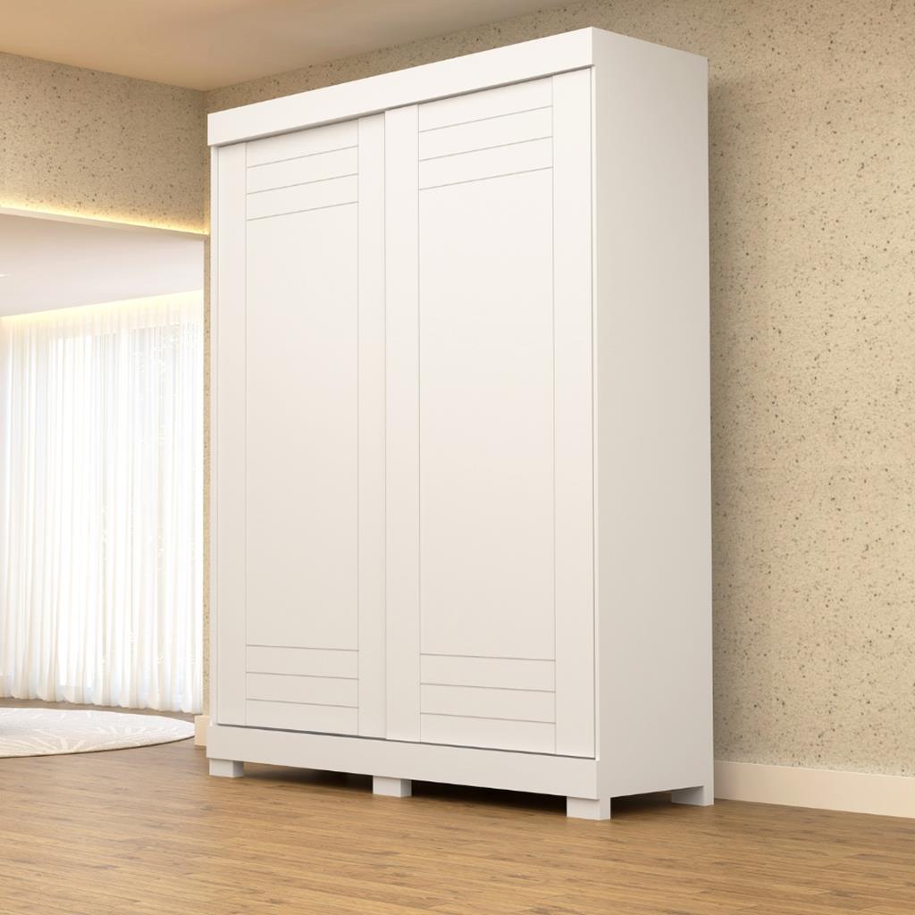 Encontraproduto.com.br - Guarda Roupa Solteiro com Pés 2 Portas de Correr 100% MDF Ayla ACP Móveis