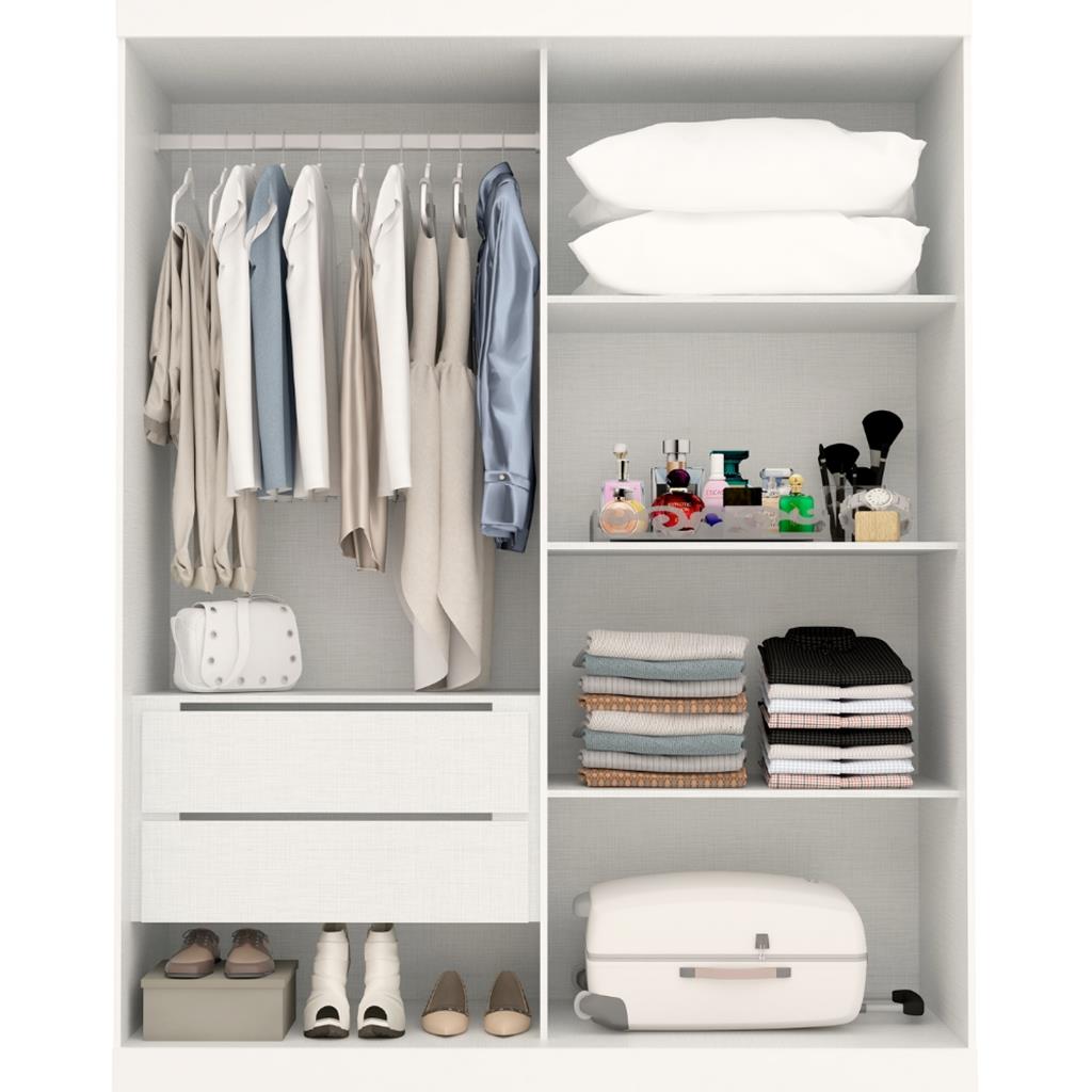 Encontraproduto.com.br - Guarda Roupa Solteiro com Pés 2 Portas de Correr 100% MDF Ayla ACP Móveis