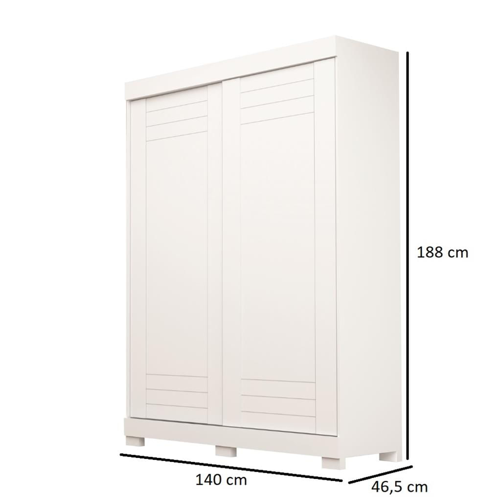 Encontraproduto.com.br - Guarda Roupa Solteiro com Pés 2 Portas de Correr 100% MDF Ayla ACP Móveis