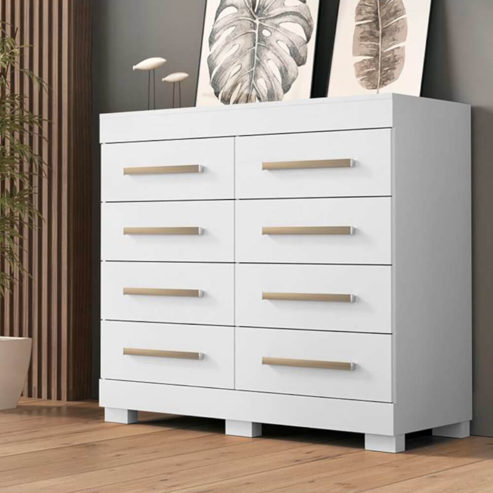 Encontraproduto.com.br - Cômoda ACP Nalu 8 Gavetas - Branco