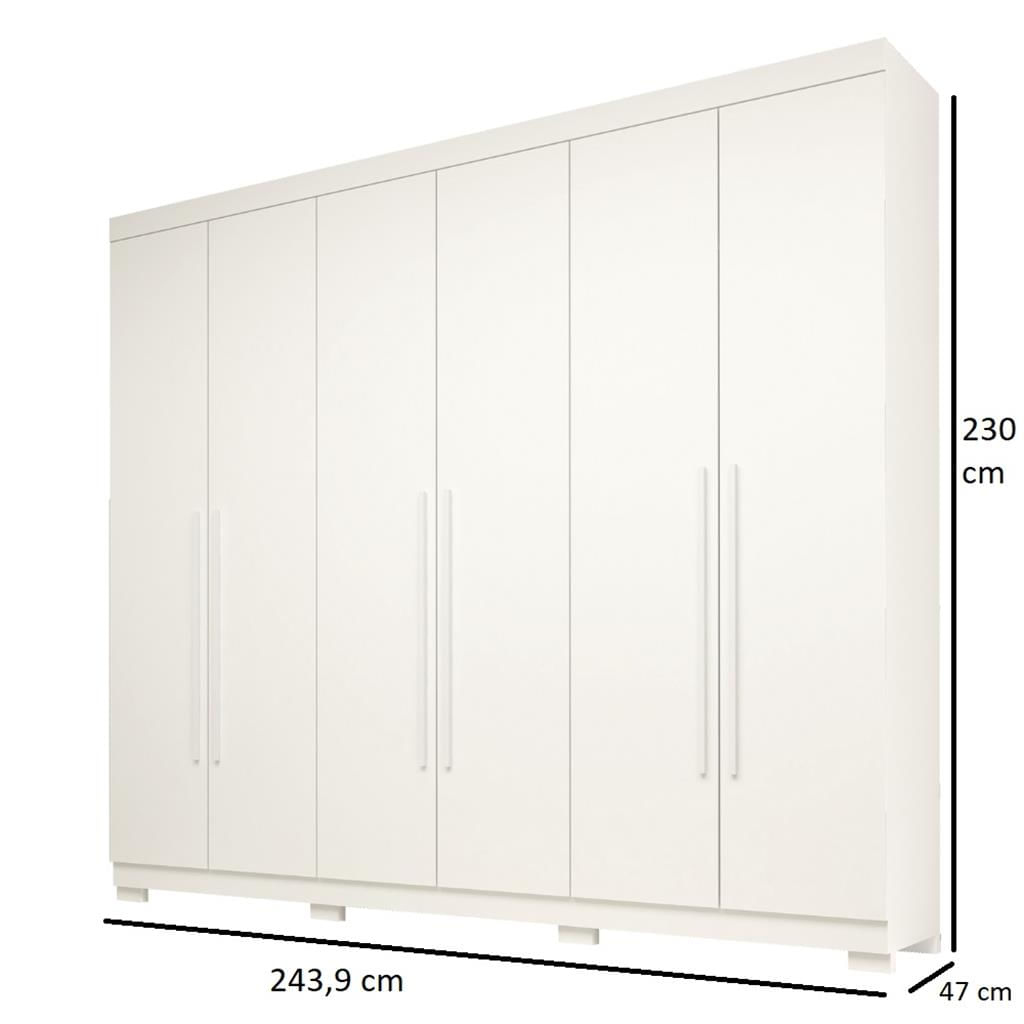 Encontraproduto.com.br - Guarda Roupa Casal com Pés 6 Portas 100% MDF Nubia ACP Móveis