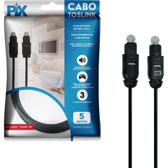 Encontraproduto.com.br - Cabo Óptico TOSLINK BASIC 018-9005, 5 metros - PIX
