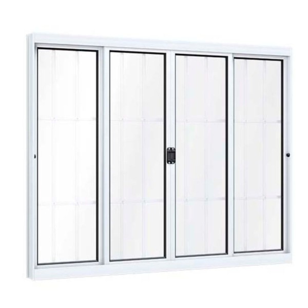 Encontraproduto.com.br - Janela Ideale 4 Folhas Com Grade 100x150 Branco Lucasa