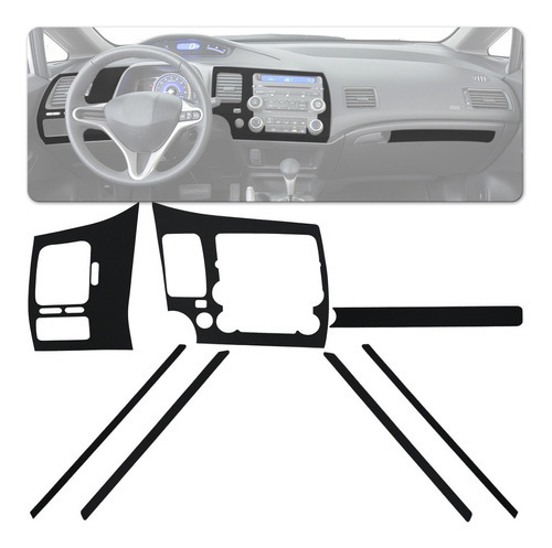 Kit Decorativo Adesivo Para Painel New Civic 98 A 00 Preto
