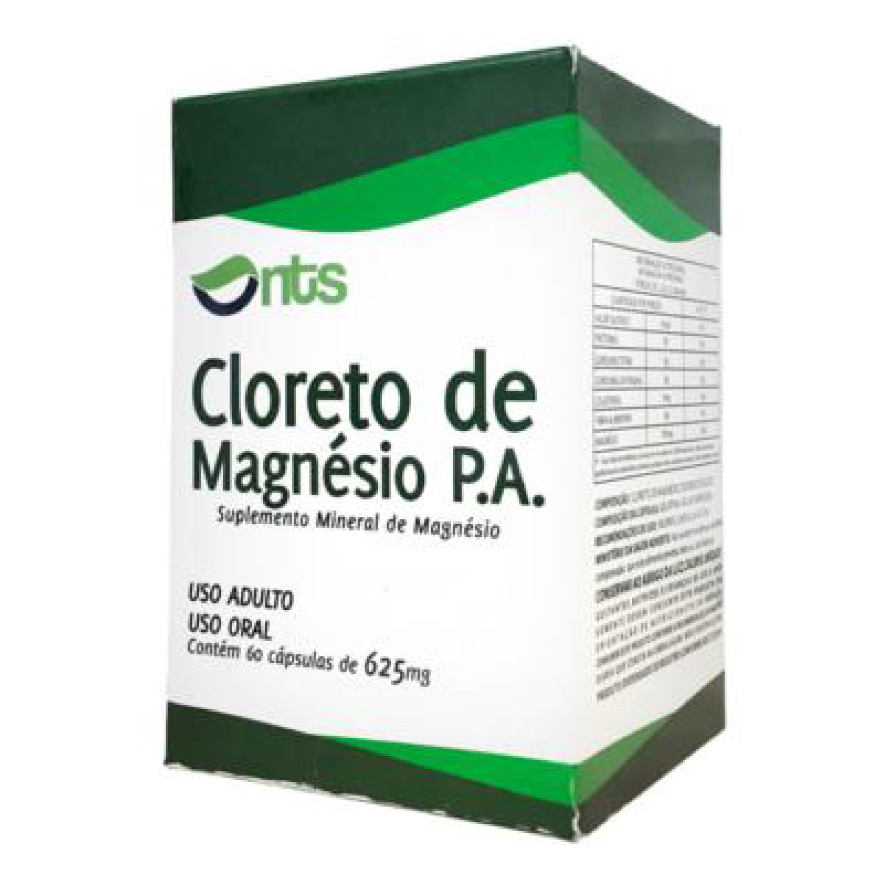 Cloreto De Magnésio P.a Nts 625mg 60 Cápsulas