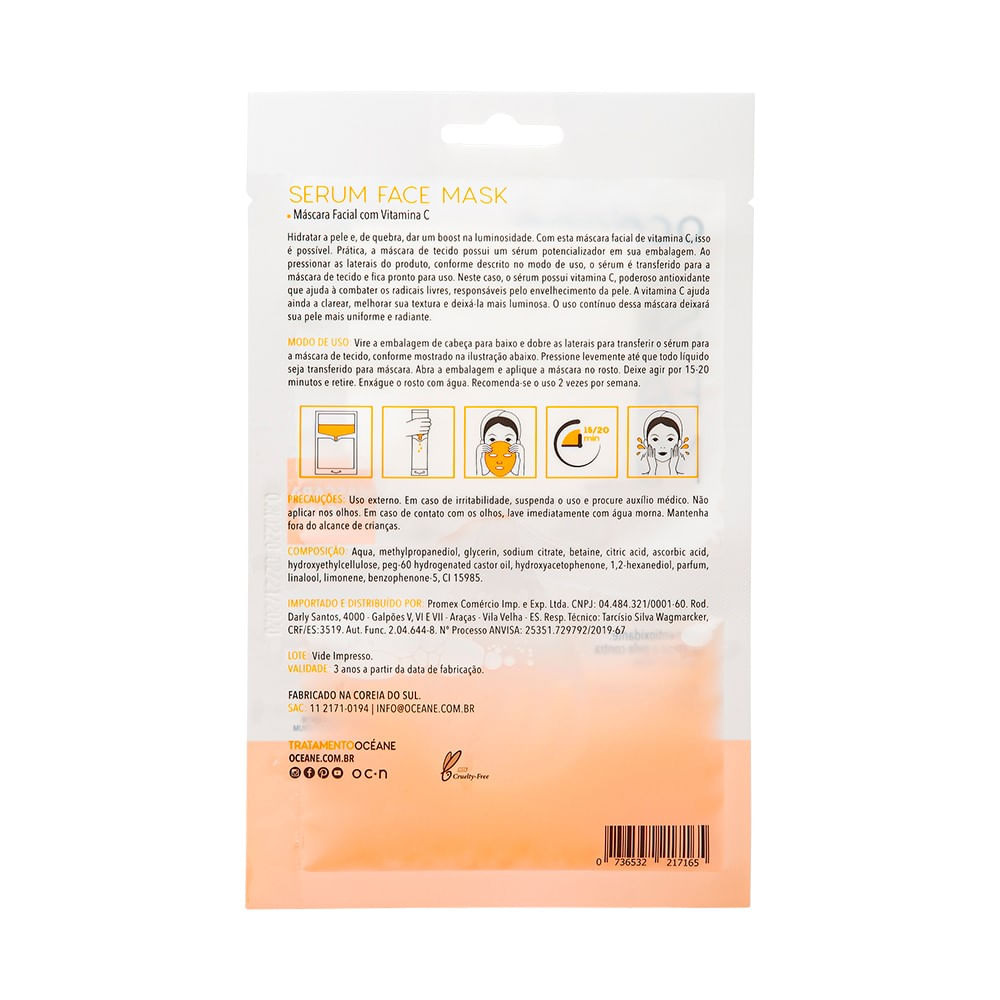 Encontraproduto.com.br - Máscara Facial Océane – Sérum Face Mask Vitamina C