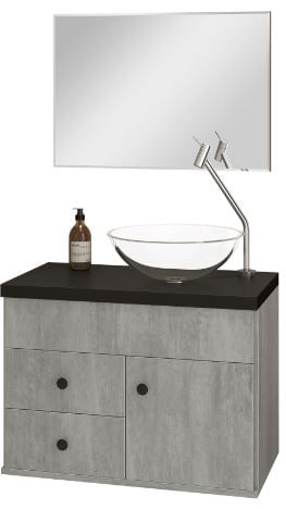 Kit Luna 60 MDF Cimenticio Preto Astral Design