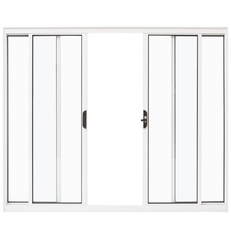 Janela de alumínio 04 folhas fit branca - 100x100