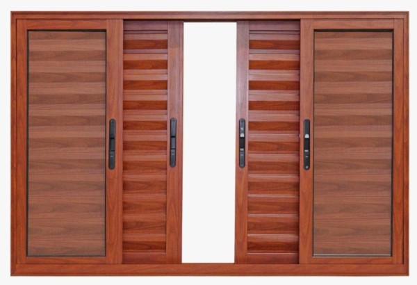 Janela de alumínio veneziana 06 folhas madeira max - 100X200