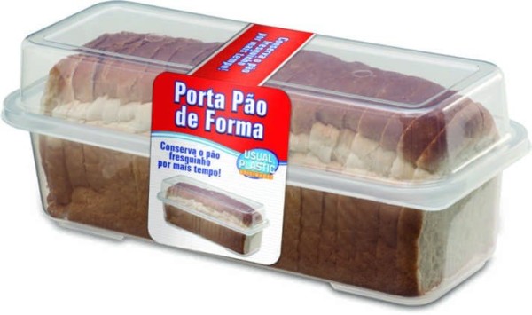 Encontraproduto.com.br - Porta pão Usual  Com Tampa Transparente