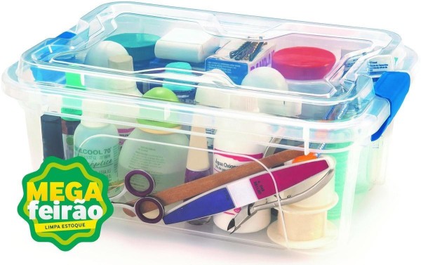 Caixa Organizadora Usual 5L com Travas Transparente