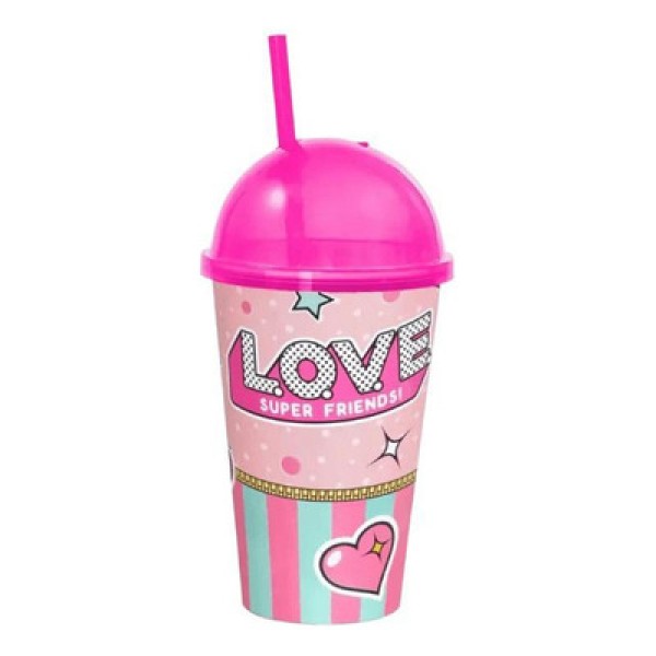 Encontraproduto.com.br - Copo De Plástico Infantil Com Tampa 550ml Usual Utilidades