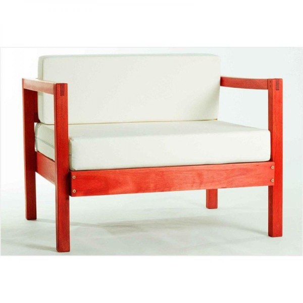 Encontraproduto.com.br - Sofá 01 Lugar Lazy com Almofada Mão & Formão Vermelho