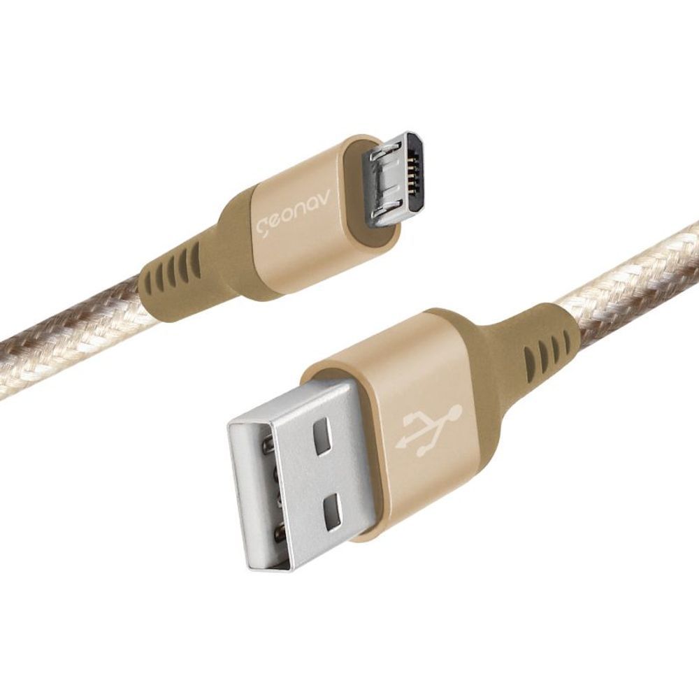 Encontraproduto.com.br - Cabo Micro Usb Ultra Resistente Em Nylon Reforçado 1,5M Golden - Geonav