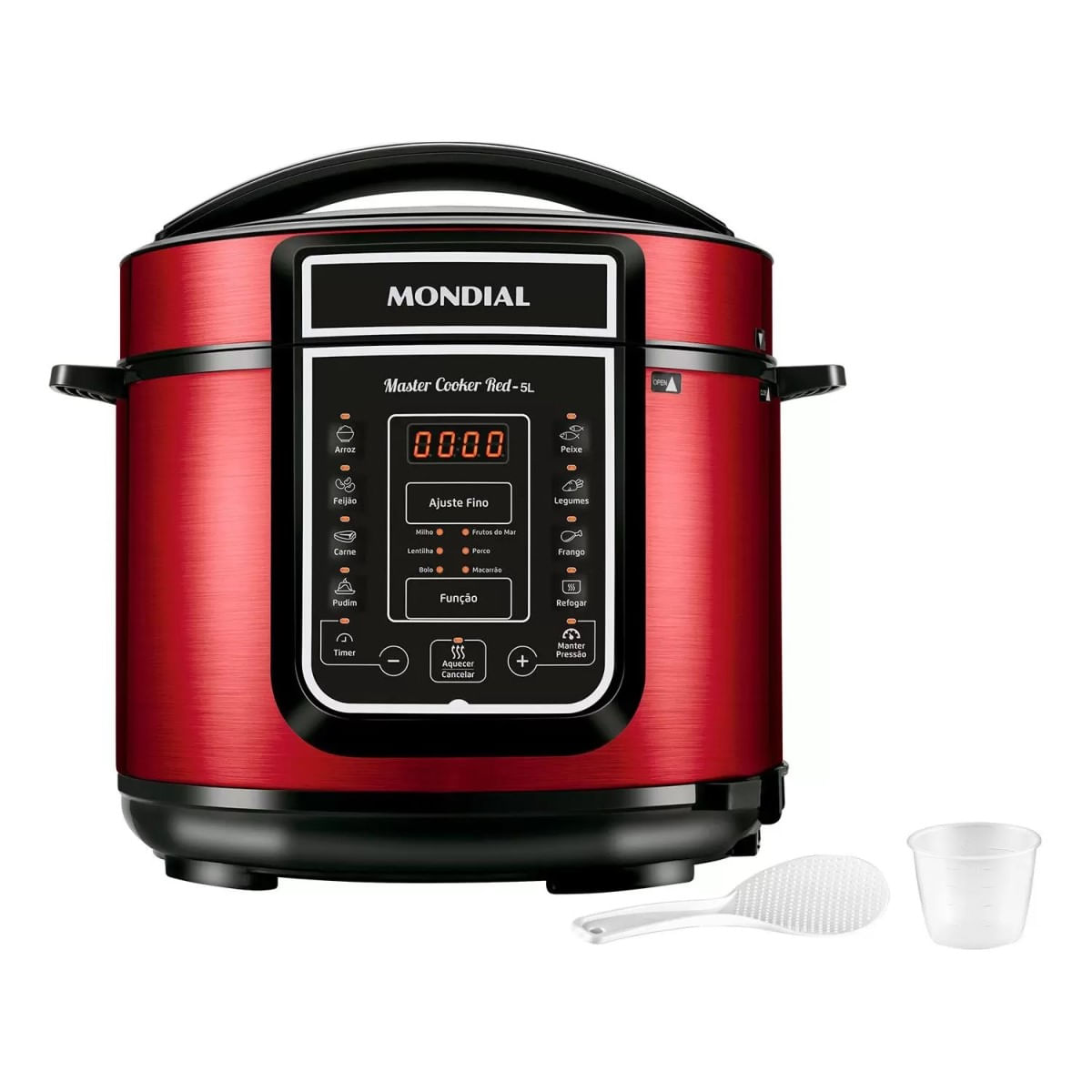 Encontraproduto.com.br - Panela de Pressão Elétrica 5L Mondial Master Cooker PE39 Vermelha 127V