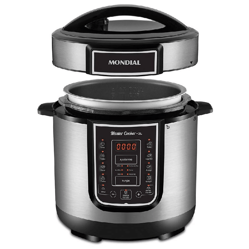 Encontraproduto.com.br - Panela Elétrica de Pressão 3L Inox Preto127V - MONDIAL