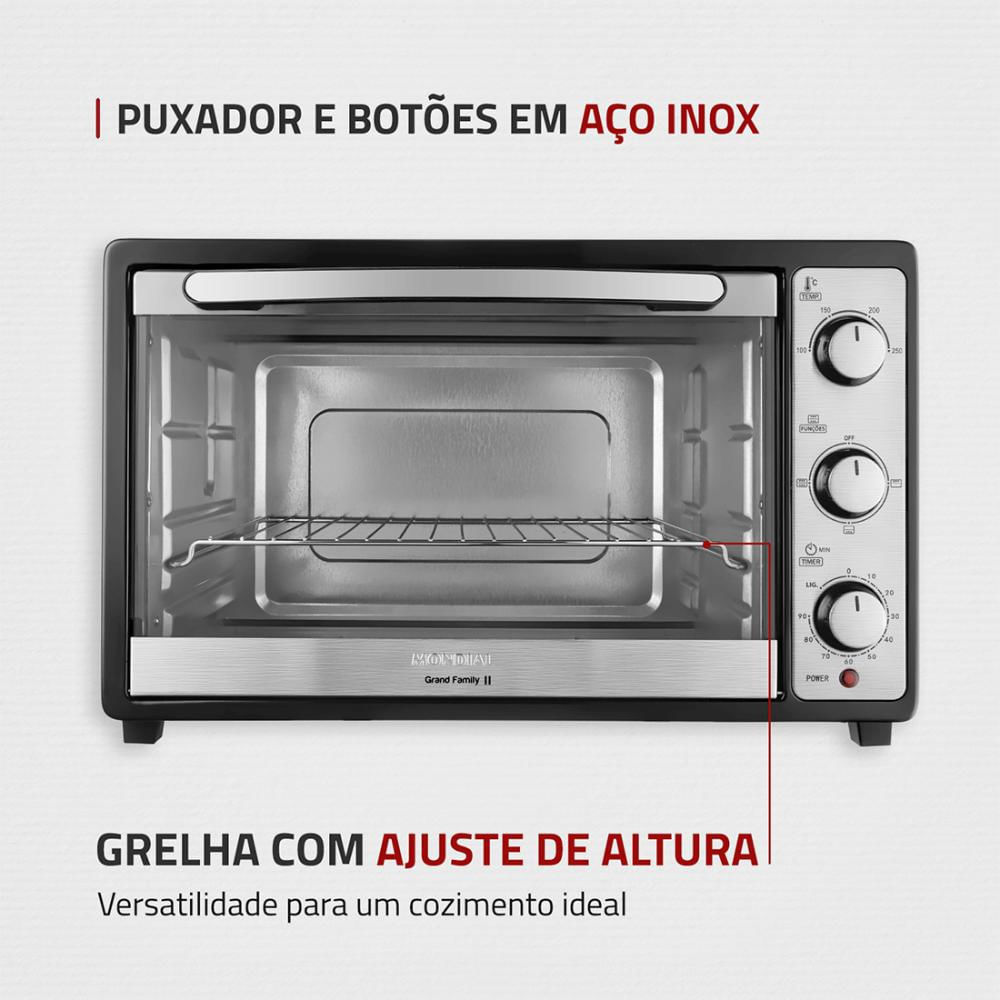 Encontraproduto.com.br - Forno Elétrico 52L Grand Family II Mondial FR52 Preta 127V