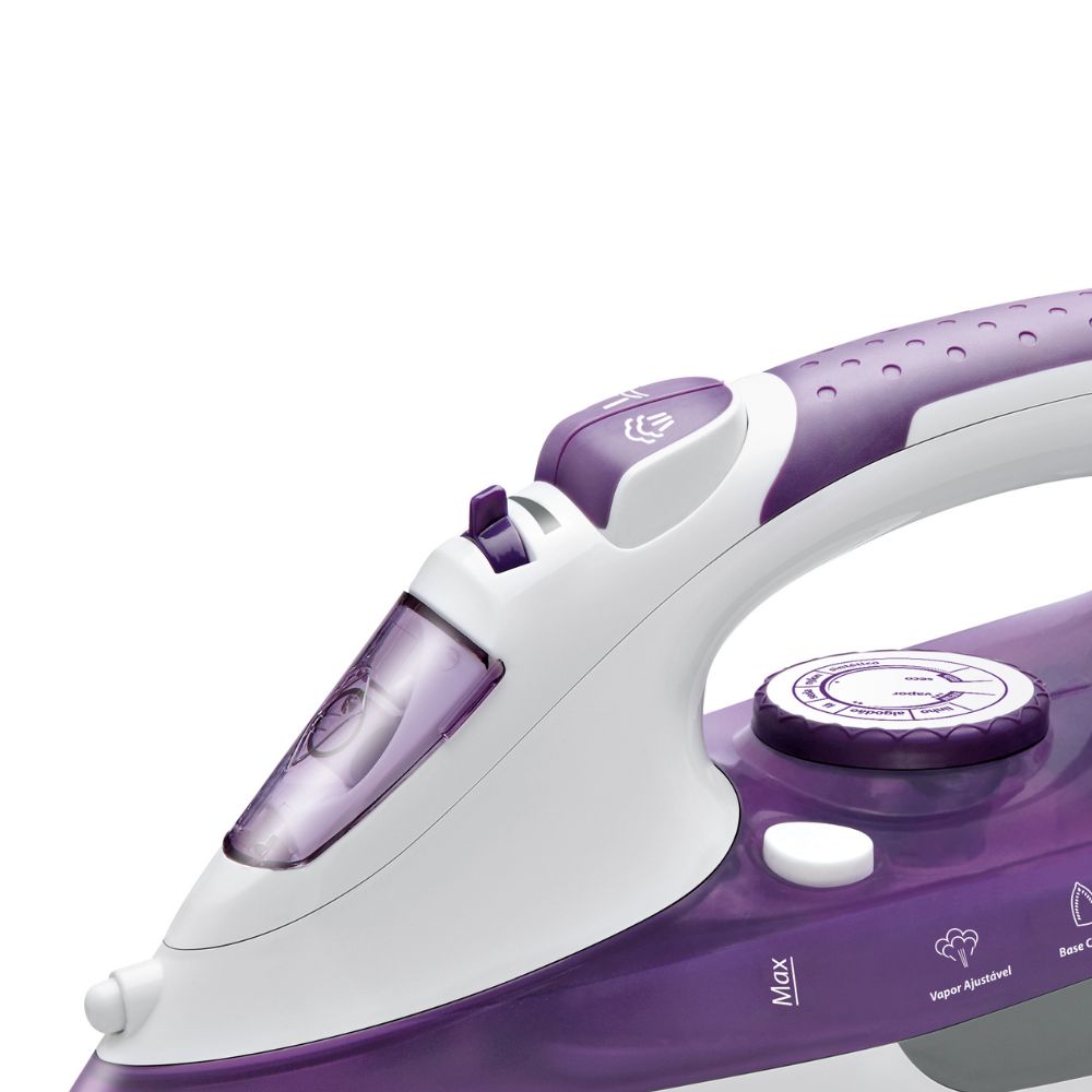 Encontraproduto.com.br - Ferro de Passar Roupa Mondial Ceramic Express a Vapor Lilás F40 1200W