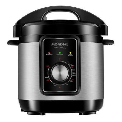 Encontraproduto.com.br - Panela Pressão Elétrica 3l 127v PE-47-3L-I Inox/Preto Mondial