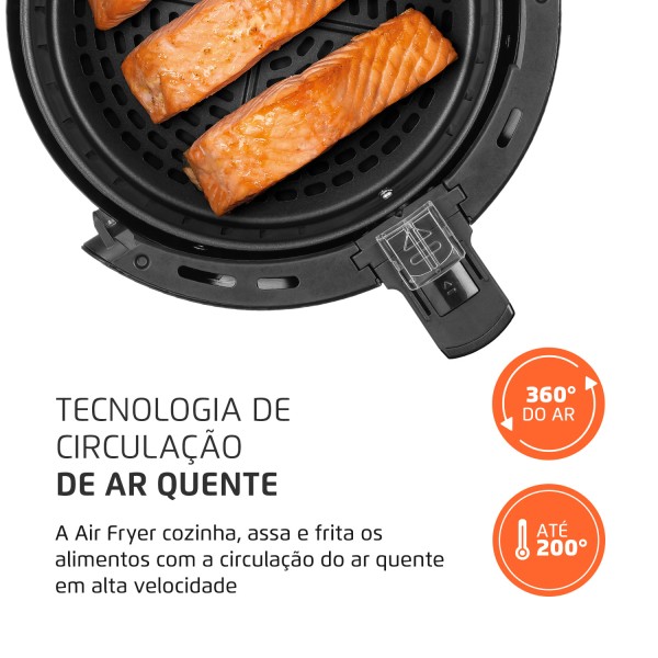 Encontraproduto.com.br - Fritadeira Air Fryer 3.6L Mondial AF36BI Preta 127V