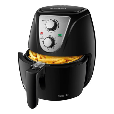 Fritadeira Elétrica Air Fryer Mondial Pratic AF-36-BI 3,6L Inox/Preta - 220V