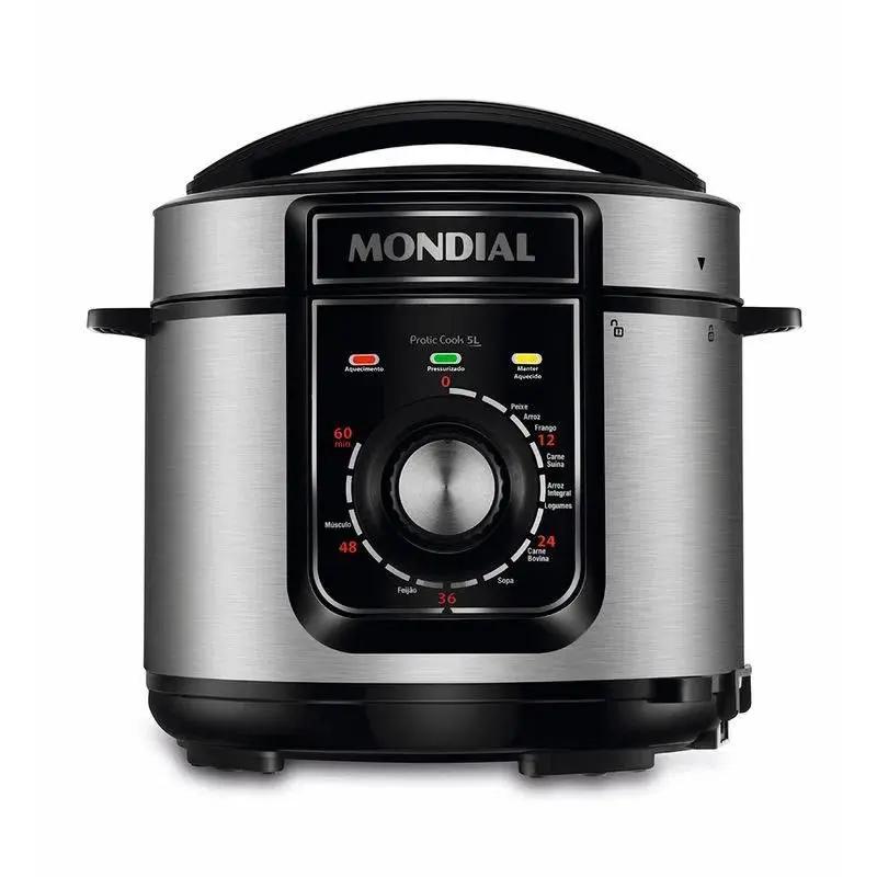 Encontraproduto.com.br - Panela de Pressão Elétrica Mondial Pratic Cook Preta 5L 127V
