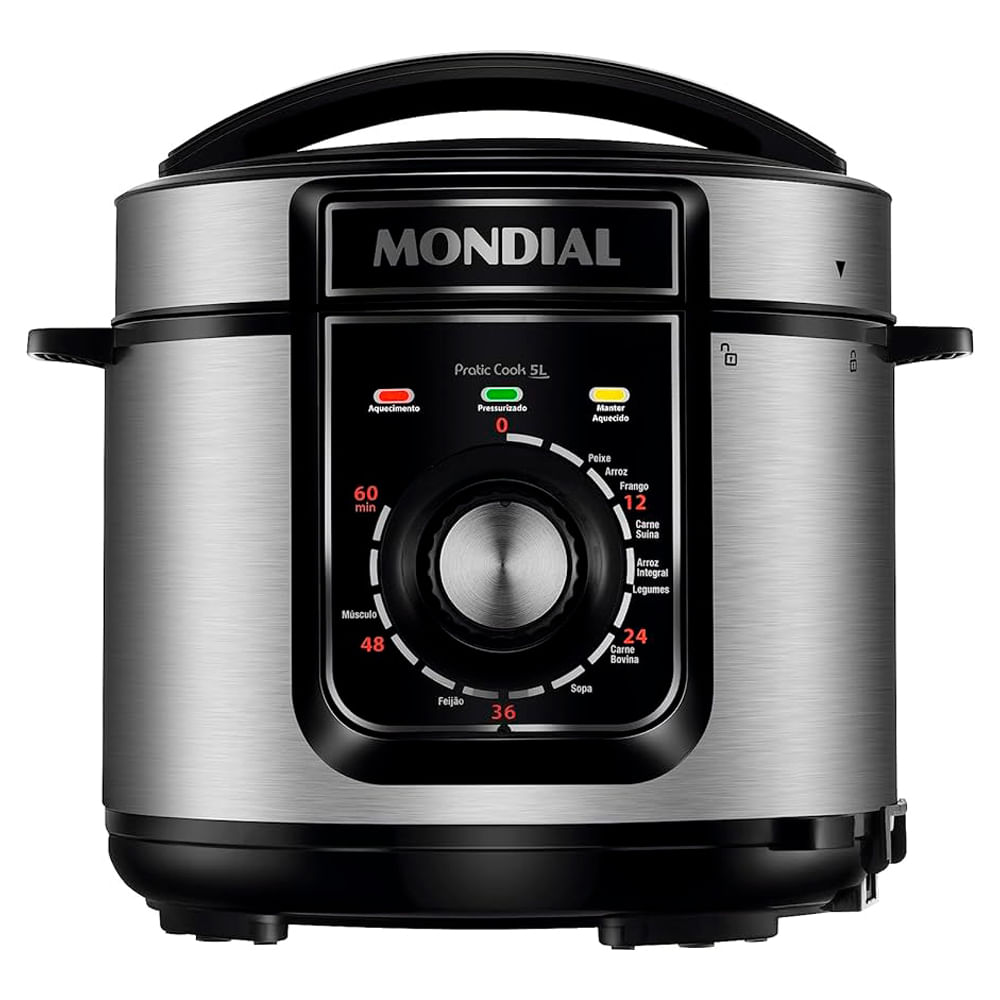 Panela de Pressão Elétrica Mondial Pratic Cook Preta 5L 127V