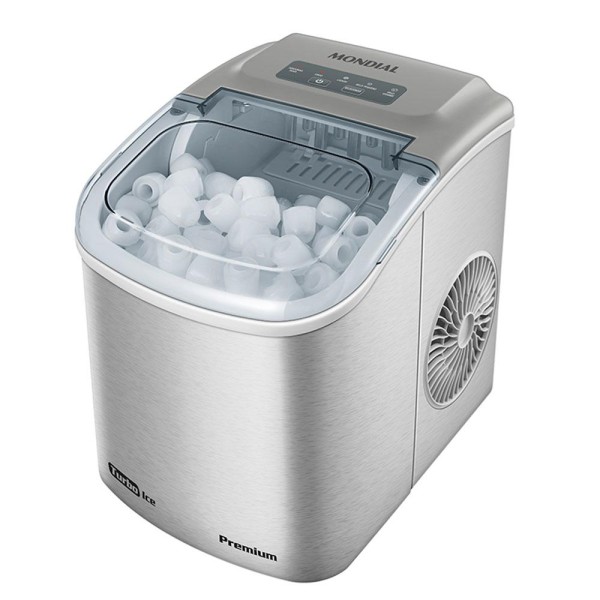 Máquina de Gelo 12Kg Turbo Ice Premium Mondial MG12GI Cinza 220V