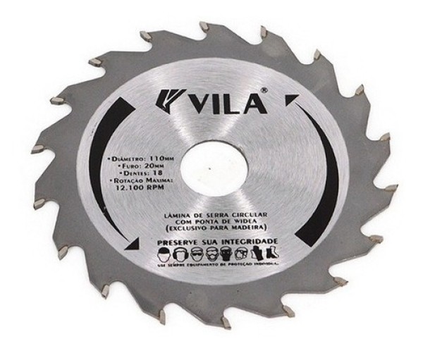 Encontraproduto.com.br - Disco Lamina Serra Circular 4.3/8 Pol. Para Madeira 18 Dentes - Vila