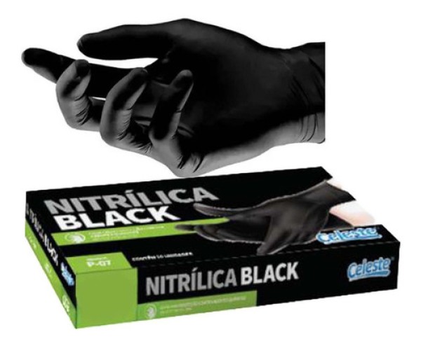 Encontraproduto.com.br - Luva Nitrílica Celeste Black G Caixeta com 20 unidades
