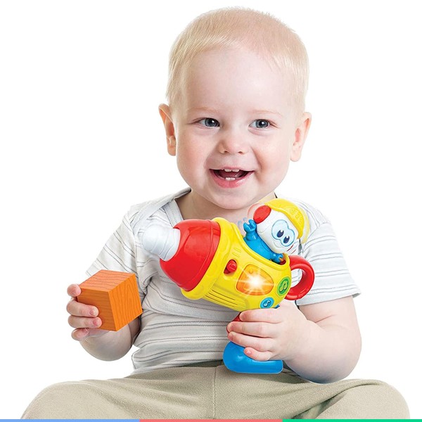 Encontraproduto.com.br - Brinquedo Interativo Para Bebê Ferramenta Furadeira Com Sons e Luzes Sr. Construtor Winfun