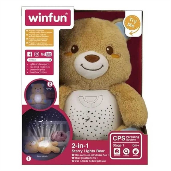 Encontraproduto.com.br - Urso De Pelúcia Com Projetor De Estrelas E Som - Winfun