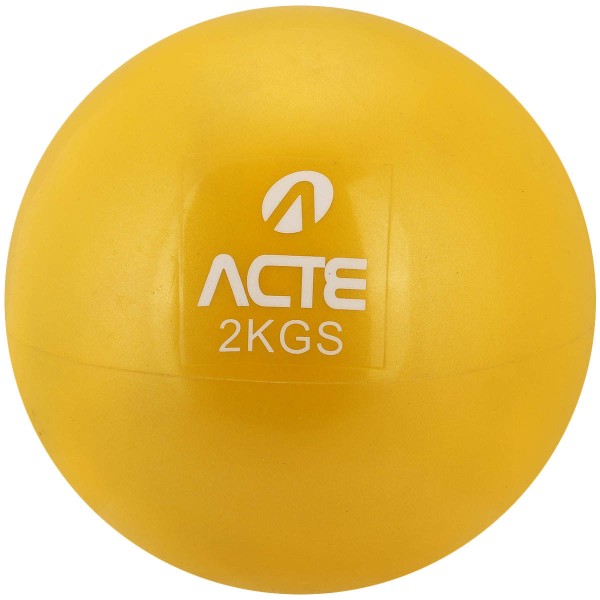Encontraproduto.com.br - Bolas Tonificadoras com Peso de 2Kg Acte T56 Amarelas