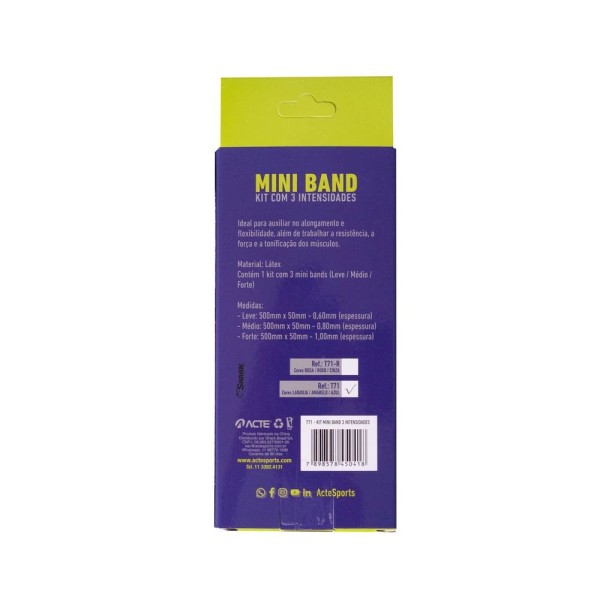 Encontraproduto.com.br - Kit Mini Band Acte Sports T71 - Com 3 Mini Band